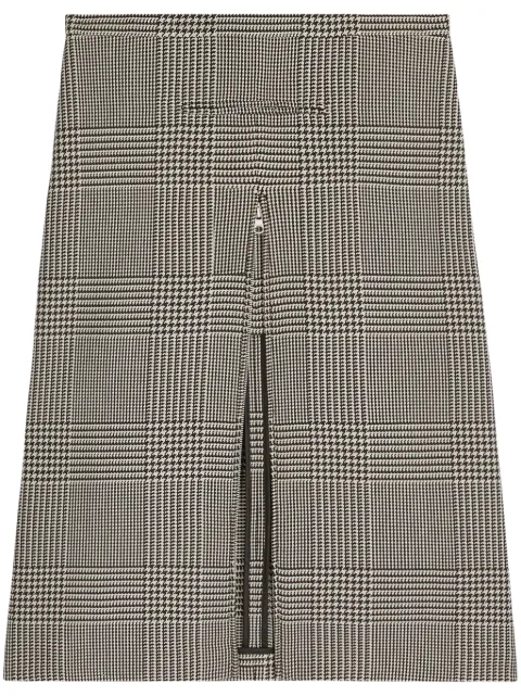 Courrèges zip-detail checked midi skirt Black 324CJU181PL0165