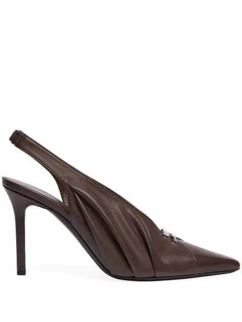 Courrèges 90mm draped slingback pumps Brown 324SPP017PU0046