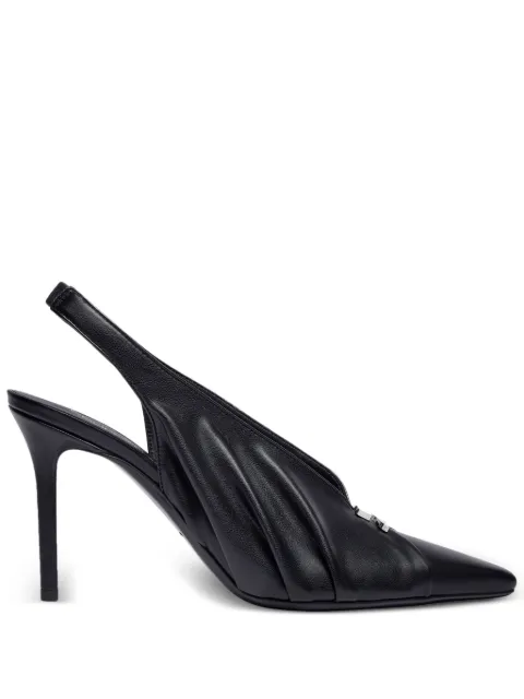 Courrèges draped faux leather slingbacks Black 324SPP017PU0046