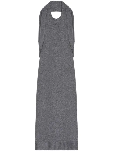 Courrèges over the shoulder draped midi dress Grey 324MRO467FI0062