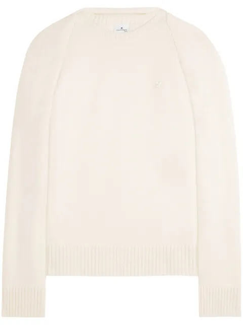 Courrèges layered logo-embroidered sweater Neutrals 324MPU185FI0062