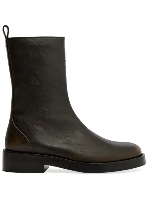 Courrèges Rider leather boots Brown VESSAB012CV0018