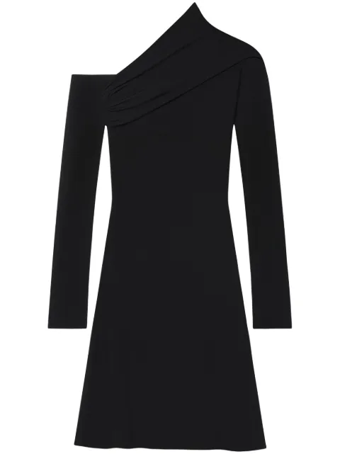 Courrèges asymmetric twist crepe mini dress Black 324JRO449JS0145