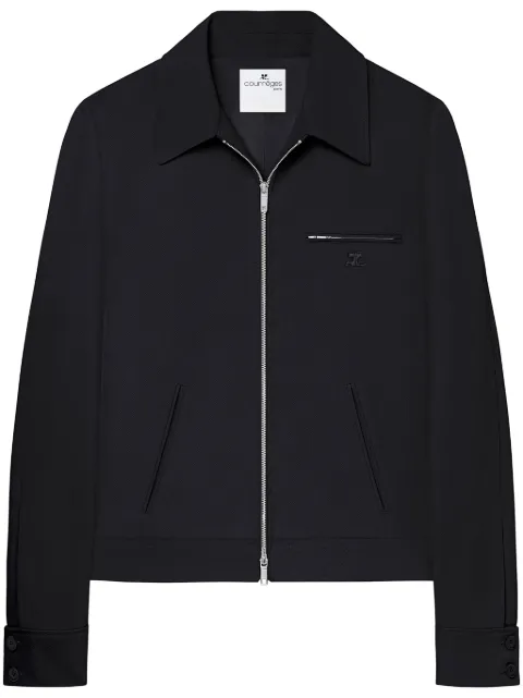 Courrèges twill-weave shirt jacket Black VESCBL204PL0056