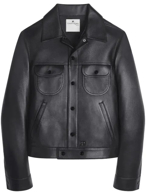 Courrèges leather shirt jacket Black VESLBL024CV0005