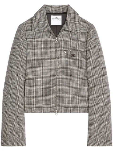Courrèges Prince of Wales-pattern zip-fastening jacket Black 324CBL202PL0166