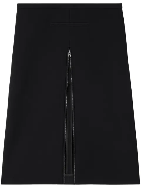 Courrèges Heritage crepe-texture midi skirt Black 324CJU181PL0052
