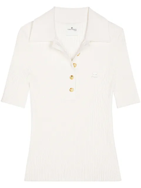 Courrèges Signature polo shirt White VESMPO029FI0001