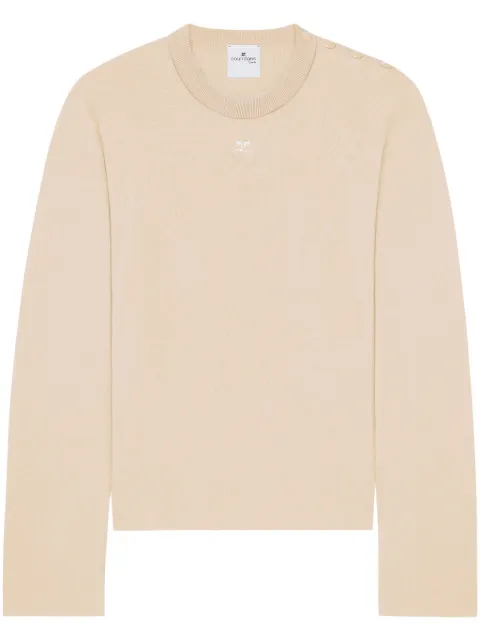 Courrèges shoulder snaps sweater Neutrals VESMPU007FI0020