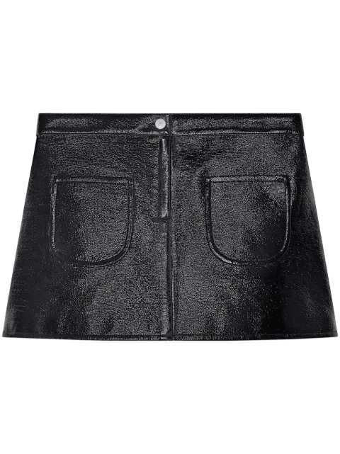 Courrèges A-line coated miniskirt Black 324CJU188VY0014