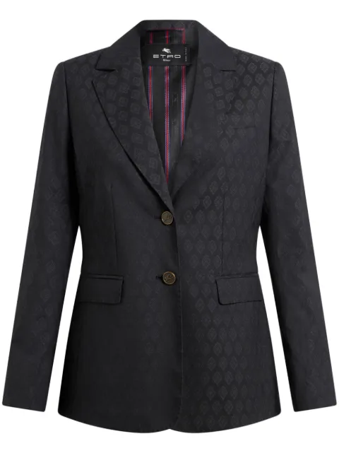 ETRO patterned-jacquard wool blazer Black WRCA001299TJ228