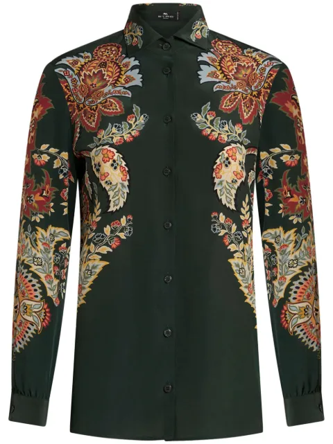 ETRO paisley-print silk shirt Green WRIA0019AK434