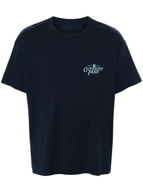 Givenchy logo-embroidered cotton T-shirt Blue BM71JB3YNC
