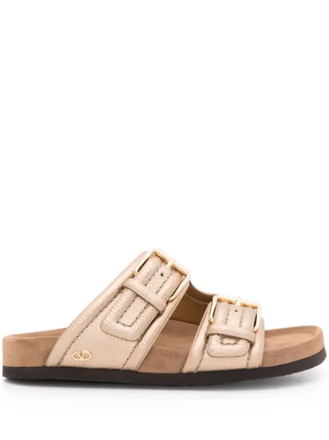 Valentino Garavani Fussbet double-strap slides Gold WS0IZ4RHM