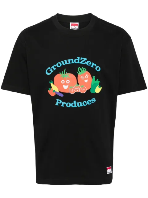 Ground Zero graphic-print cotton T-shirt Black GZOTEAM003630