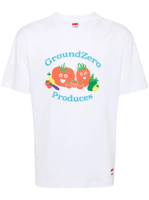 Ground Zero graphic-print cotton T-shirt White GZOTEAM003630