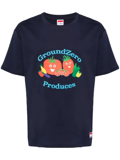 Ground Zero graphic-print cotton T-shirt Blue GZOTEAM003630