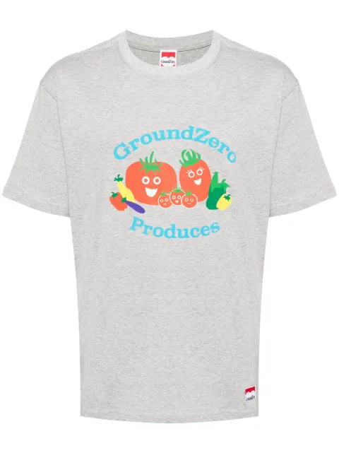 Ground Zero graphic-print cotton T-shirt Grey GZOTEAM003630