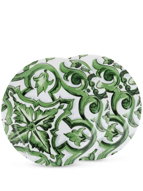Dolce & Gabbana porcelain dinner plates (set of two) Green TC0S04TCA38