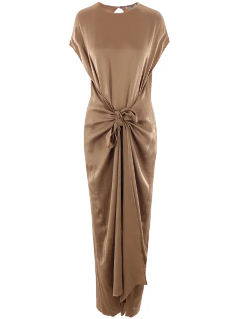 Dusan knot-detail silk jumpsuit Brown Q2828