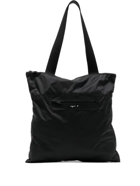 agnès b. logo-print tote bag Black P356VNO9