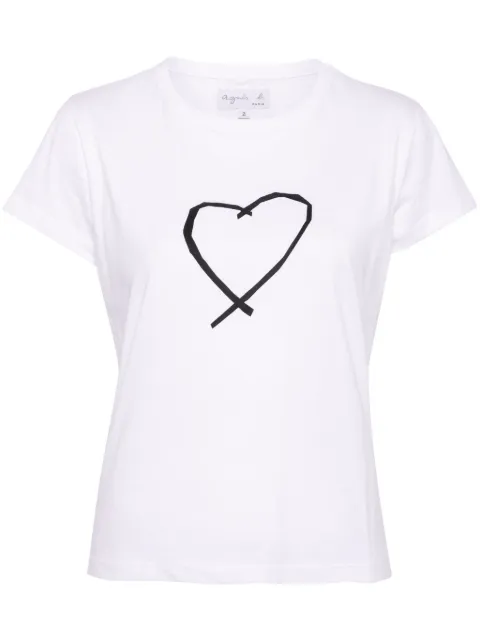 agnès b. Sarajevo heart-print cotton T-shirt White 2653SAE0