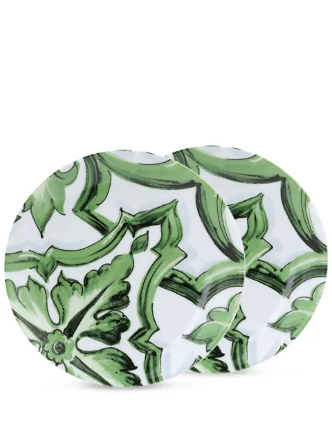Dolce & Gabbana dessert plates (set of two) Green TC0S02TCA38