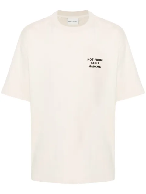Drôle De Monsieur Slogan crew-neck T-shirt Neutrals PERMTS203CO002