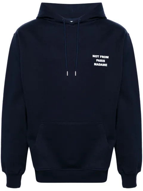 Drôle De Monsieur slogan-print cotton hoodie Blue MHO162CO127