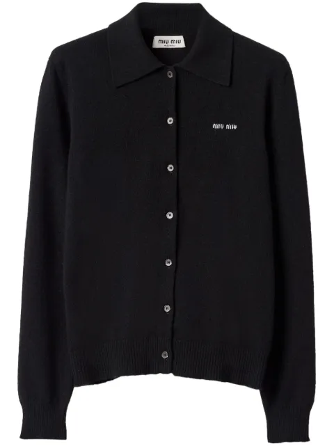 Miu Miu intarsia-knit logo cardigan Black MMF890SOOO13S1