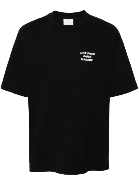 Drôle De Monsieur Le slogan-print T-shirt Black PERMTS203CO002