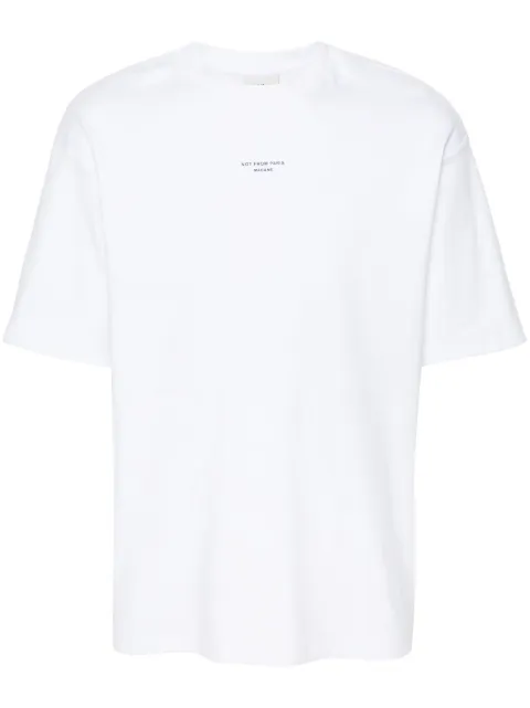 Drôle De Monsieur slogan-print cotton T-shirt White PERMTS202CO002OPW