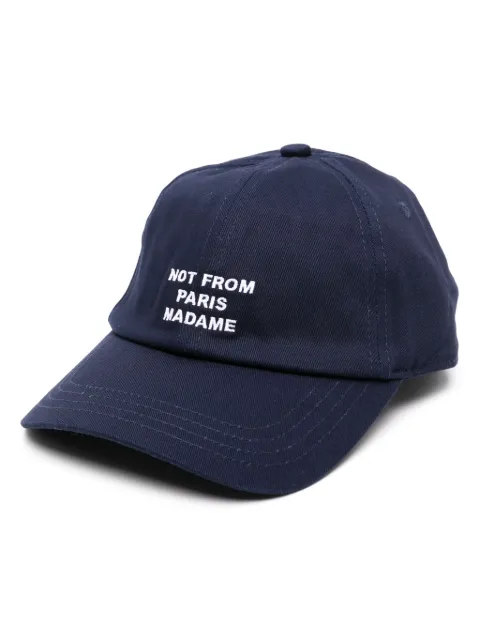 Drôle De Monsieur Not From Paris cotton baseball cap Blue MCP151CO138NY