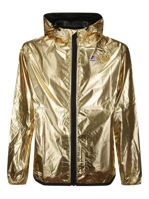 Comme Des Garçons Play x K-Way Heart-patch hooded jacket Gold AZJ508051
