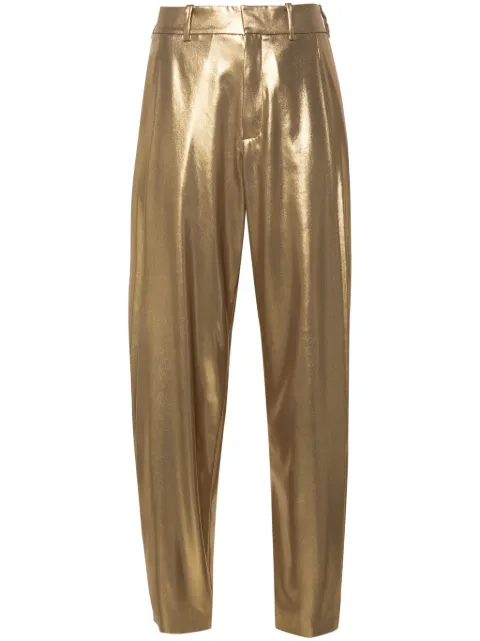 Ralph Lauren Collection Cassidy laminated-finish tapered trousers Gold 290951102001