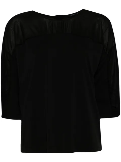 Transit gathered three-quarter-sleeved blouse Black CFDTRWJ196BLK