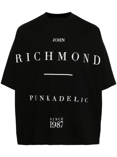 John Richmond logo-print cotton T-shirt Black RMP24066TSA8