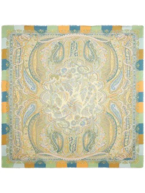 ETRO paisley-print frayed-edge scarf Neutrals WAYA0001AV486