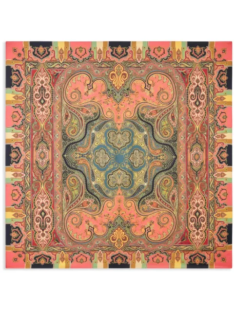 ETRO paisley-print square scarf Pink WAYA0001AA050