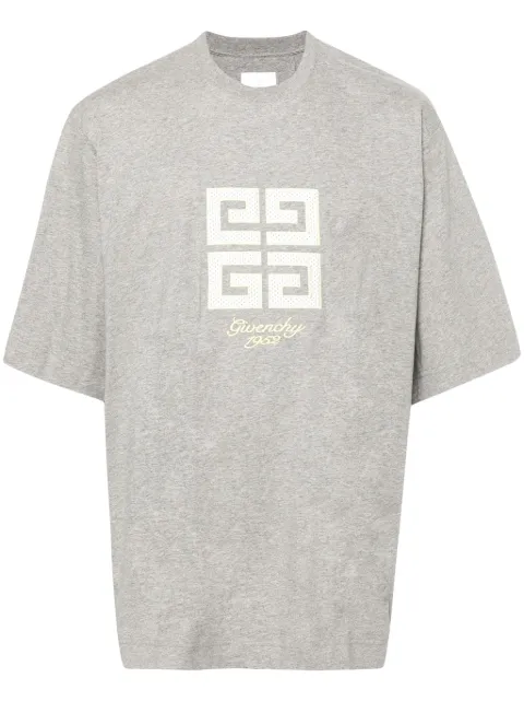 Givenchy 4G-motif cotton T-shirt Grey BM712H3YMW