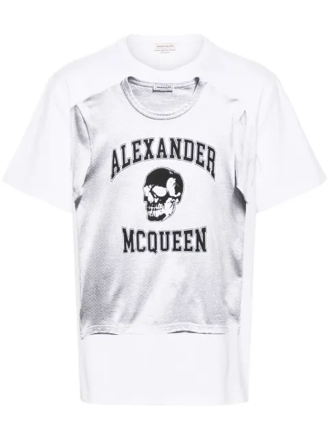 Alexander McQueen graphic-print cotton T-shirt White 794604QTABP