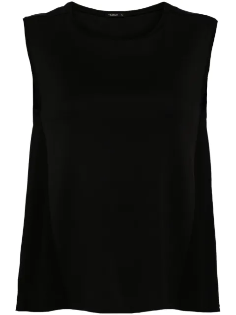 Transit round-neck sleeveless top Black CFDTRWJ198BLK