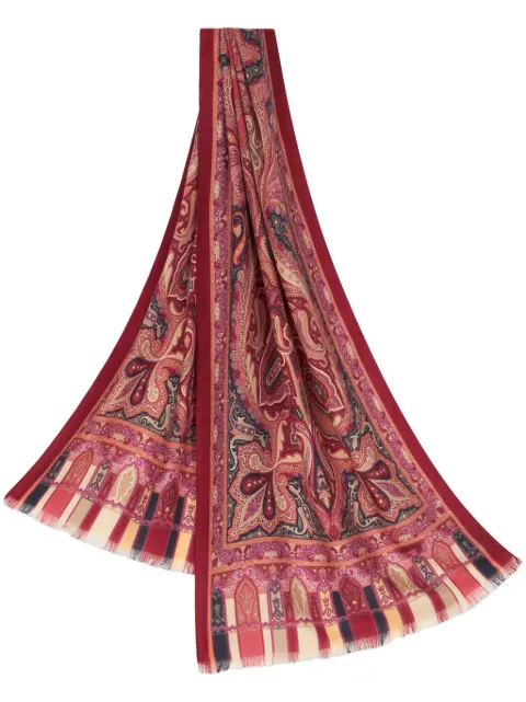 ETRO paisley-print cashmere-silk blend scarf Pink WATA0005AV261