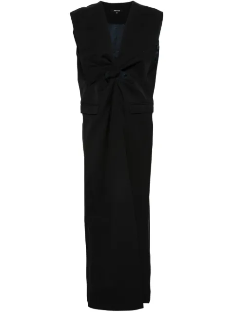 Botter twist-detailed virgin wool maxi dress Black W8036W132