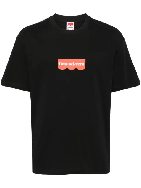 Ground Zero logo-print cotton T-shirt Black GZOTEAM007590