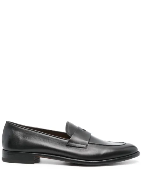 Fratelli Rossetti almond-toe leather loafers Black 1483078001
