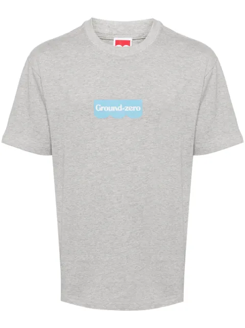 Ground Zero logo-print cotton T-shirt Grey GZOTEAM007590