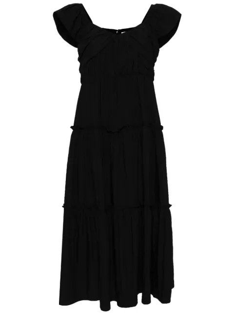b+ab pleated tiered midi dress Black 4U217AS