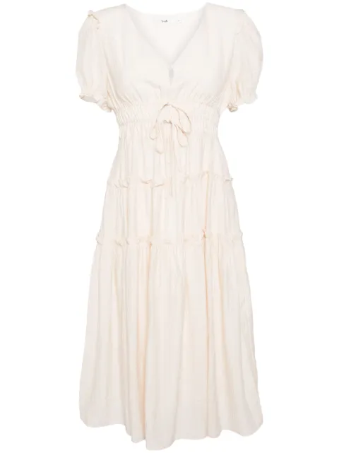 b+ab pleated tiered midi dress White 4U247AI