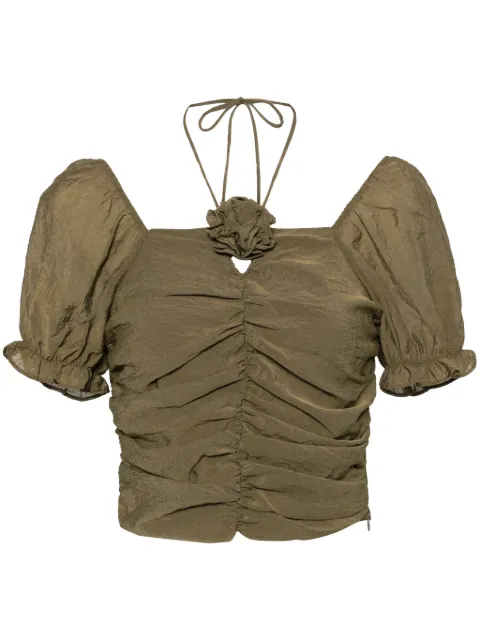b+ab floral-appliqué halterneck top Neutrals 4U234AI